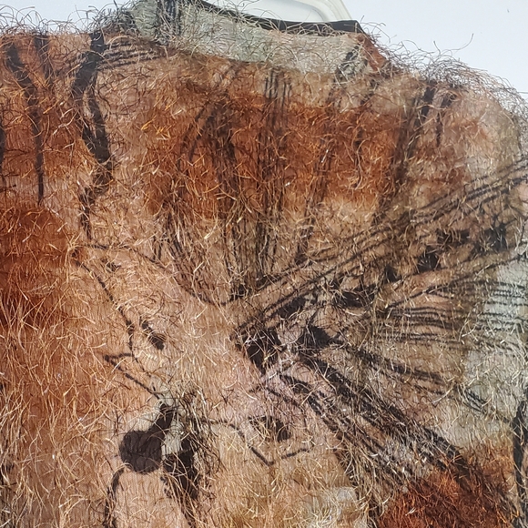 Mlle Gabriel Tiger Giraffe Jungle Print Eyelash Cardigan Size 16 - Picture 9 of 9